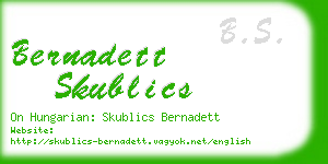 bernadett skublics business card